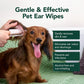 Dog Ear Cleaner Wipes - Dog Ear Infection Treatment Fast Relief from Ear Itching and Inflammation, Cat Ear Wipes Gently Remove Ear Wax Debris and Smelly (50 Pcs, Lavender)