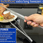 JETKONG 2 Pcs 18 Inch (45cm) Stainless Steel Grill Tongs Heavy Duty Giant Tweezer Tongs, Extra Large Tweezers Tools for Cooking, Grilling, BBQ and Turning Food (Silver)