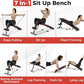 GYMAX Sit Up Bench, 330lbs Folding Decline Workout Bench with Spring Handle, Elastic Ropes & 4 Level Adjustable Height, Incline Weight Bench for Situp, Ab Crunch, Strength Training Exercise for Home Gym