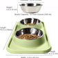 Cat Food Bowls, Cat Bowls Non-Skid and Non-Spill Silicone Pads with PP Stand, Removable Stainless Steel Food and Water Dishes for Cats, Small Size Dogs