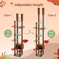 PEQULTI Mushroom Cat Tree Floor to Ceiling Cat Tower Adjustable Height (90.5''-100.4'' = 230cm-252cm) with Cat Condo, Cozy Hammock and Scratching Post, Tall Activity Tree for Indoor Cats, Brown
