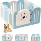 Foldable Dog Play Pen Indoors, Non-Slip Sturdy Puppy Playpen with Door, 25.5" H 10-Panel Adjustable Shape Dog Fence Pen for Small/Medium Dogs, Thickened, Easy to Store