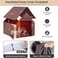 Metal Frame Dog House with Insulated Liner for Indoor & Outdoor Use - Large Dog Kennel with Weatherproof Roof & Foot Pads for Small, Medium & Large Dogs(White)