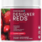 Designer Wellness, Designer Reds, Daily Superfood Powder with Beet Root, Support for Energy, Stress, Immune Health, Heart Health, and Digestive Health, Cherry Berry, 30 Servings