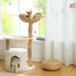 Modern Cat Tree for Large Cats, Wood Cat Tower for Indoor Cats, Real Branch Luxury Cat Furniture with Super Large Cozy Condo and Hammock & Scratching Post, Top Basket, White
