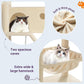 Allewie 81 Inches Tall Cat Tree/Multi-Level Large Climbing Tree House and Towers for Big Feline/Condo and Hammock/Scratching Post/Wide Base/Beige