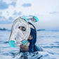 QingSong Full Face Snorkel Mask for Adults, Snorkeling Gear with Camera Mount, 180 Degree Panoramic View Snorkel Set Anti-Fog Anti-Leak
