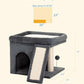 14‘’ Cat Tree Tower with Scratching Post, 20 * 16.5in Perch Bed for Large Adult Cats, Condo Cave for Indoor Small Medium Kittens, Dark Gray