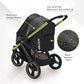 ibiyaya The Beast Pet Jogging Stroller for All Terrains, 3-Wheel Dog Carrier with Double Breaks, Zipperless Large Stroller for Running & Hiking, Multiple Small Dogs, Medium Dogs, or Cats (Jet Black)
