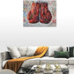 Quorin Banksy Graffiti Boxing Wall Art Red Boxing Gloves Pictures Gym Sport Wall Decor Canvas Print Painting Artwork for Gym Living Room Bedroom 12"x16"