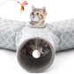 Tempcore Pet Cat Tunnel Tube Cat Toys 3 Way Collapsible, Cat Tunnels for Indoor Cats Fleece-Lined in for Warmth，Kitty Tunnel Bored Pet Toys Peek Hole Toy Ball Cat, Puppy, Kitten, Geometry Grey