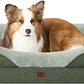 EHEYCIGA Memory Foam Dog Bed for Medium Size, Orthopedic Dog Sofa with Sides and Waterproof Liner, Washable Bolster Pet Couch with Removable Cover, 35x22x6.5 Inch, Green