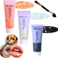Body Glitter Face Glitter Gel: Singer Concerts Disco Festival Rave Accessories Face Glitter Makeup 150ml Chunky Sequins Mermaid Face Body Hair Glitter Gel (Orange&White&Black)