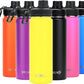 DRINCO Stainless Steel Water Bottle Spout Lid Vacuum Insulated Double Wall Water Bottle Wide Mouth (40oz 32oz 22oz 18oz 14oz) Leak Proof Keeps Cold or Hot (22 oz, 22oz Illuminating Yellow)
