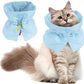 Cat Recovery Collar, Soft Adjustable Cat Cone Alternative, Lightweight Waterproof Fasteners Collars for Cats Kittens Puppies, After Surgery Stop Licking and Daily Use (Gray Blue, (Neck5.5-9.8"))