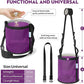 Horse Feed Bag 2 Pcs, Mesh Feed Bags for Horses, Muzzle Feedbag for Feeding Grain, Anti-Spill Design Feeder, Soft Neck Pad Nose Pad, Universal Fit (Purple, Pack of 2)