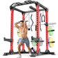 Power Cage Multi-Function Power Rack with Cable Crossover System,1800 LBS Capacity Squat Rack with Weight Bench,for Home Gym