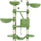 Heybly Cat Tree, 68 inch Multi-Level Cat Tower for Indoor Cats, 2 Widened Plush Perches Cat Condo with Scratching Board and Big Caves, Green HCT025GR
