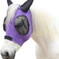 Horse Fly Mask with Ears - Large Eye Space for Full Vision, Breathable Stretch Comfort Fit, UV Protection, Forelock Opening, Easy Pull-On Violet Full