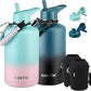 84oz Water Bottle with Straw - Triple Insulated Flask, 48hr Cold Retention Large Water Bottle, Leakproof Water Jug for Gym, Hiking, Camping, Outdoor Sports(2 pack,Mix Color)