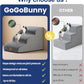 GoGoBunny Waterproof High Density Foam Curved Dog Stairs for High Beds Couches 19.7" H, 4-Step Ramp Dog Steps Friendly to Small Medium Dogs or Pets Joints, Non-Slip Balanced Durable Pet Step, Grey