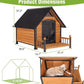 Large Outdoor Dog House Insulated, Weatherproof Dog Kennel with Porch, Anti-Chewing Metal Frame, for Medium to Large Breed
