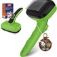 Dog Self Cleaning Slicker Brush for Shedding, Ideal for Short Long Haired Dogs, Including Cat. Removes Loose Fur, Undercoat, Mats, Tangled Hair. Suit for Large Medium Small Animal, Green