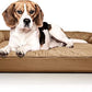 Furhaven Orthopedic Dog Bed for Medium/Small Dogs w/ Removable Bolsters & Washable Cover, For Dogs Up to 35 lbs - Quilted Sofa - Toasted Brown, Medium