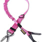 AUBELL Dog Seat Belt for Car,Updated 3-in-1 Adjustable Reflective Bungee Heavy Duty Dog Car Harness Tether with Clip Hook Latch & Buckle,Swivel Zinc Alloy Carabiner,Hotpink