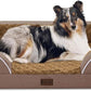 Orthopedic Dog Beds, Waterproof Memory Foam Large Sized Dog Bed with Sides, Non-Slip Bottom and Egg-Crate Foam Big Dogs Beds with Removable Washable Cover(Large,Brown)