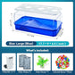 Aquatic Turtle Tank Habitat Kit Stone+Filter+Heat Lamp Enhancing Interaction with 360° Viewing, Standalone Filtration, DIY Creative Zone, Enriched Living (Blue, L[Without Light])