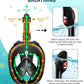 Mask Fins Snorkeling Gear for Adults, Full Face Snorkel Mask & Adjustable Swim Fins Snorkel Set, Panoramic View Snorkel Mask Dry Top Anti-Fog Anti-Leak