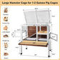 2-Story Guinea Pig Cage with Stand, Indoor Wooden Hamster Cage with Ramp, Pull-Out Tray, Hideout & Platform, Acrylic Transparent Small Animal Habitat for Chinchillas, Ferrets, Hedgehogs, Walnut