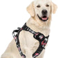 PUPTECK No Pull Dog Harness for Large, Adjustable Reflective Dog Harness with Handle Easy Control, Comfortable Soft Padded Pet Vest Harness for Large Dogs, Plaid Black XL
