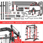 Power Rack Power Cages Multi-Function Squat Rack with Cable Crossover System Selectable More Training Attachment Weight Cage for Garage Home Gym