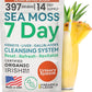 Atlantic Naturals Sea Moss 7 Day Detox Liver, Gallbladder & Kidney Cleanse - Support with Dandelion Root, Milk Thistle, Burdock Root, Red Clover, Chanca Piedra - Pineapple Flavor Drink Mix (14 oz)