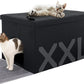 MEEXPAWS Cat Litter Box Enclosure Furniture Hidden, Cat Washroom Bench Storage Cabinet | Extra Large 35.4'' x 19.7'' x 19.7''| Dog Proof | Waterproof Inside/Easy Clean | Easy Assembly | Odor Control