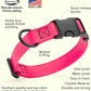 Dogline Biothane Waterproof Dog Collar with Quick Release Buckle Strong Coated Nylon Webbing with Odor- Proof for Easy Care Easy to Clean Fits Small Medium Large Dogs, Pink 5/8" W 9-14" L