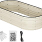 WORKPRO 4x2x1ft Galvanized Raised Garden Bed Set, Rust & Corrosion Protection, Easy Assembly, Safe Edge, Ideal for Vegetables & Flowers, White