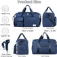 FIORETTO Women's Gym Duffle Bag with Shoes Compartment, 37L Capacity, Ideal for Travel, Gym, Sports, Duffel, Weekender