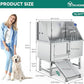 YITAHOME 50in Dog Bathing Station, Professional Stainless Steel 304 Dog Bathtub, Pet Grooming Tub w/Left Ramp, Floor Grate, Faucet, Pet Washing Station for Large, Medium, Small Pets, Indoor, Outdoor