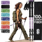 100% Carbon Fiber Trekking Poles by USA Brand - Ultra Strong Lightweight Collapsible Hiking Poles with Cork and EVA Foam Grips & Quick Adjustable Flip Locks