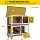 Aivituvin 2-Tier Rabbit Hutch with Tarp Door and Wheels Bunny Cage Indoor Outdoor Guinea Pig Cage Expandable with Pet Playpen 36" L, Brown