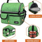 opux Lunch Box for Men, Adult Lunch Box Cooler, Insulated Lunch Bag Women, Dual Compartment Lunchbox for Work, Leakproof Double Decker Lunch Bag, Soft Lunch Pail Tote Boys Girls Kids School, Green
