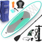SereneLife Inflatable Stand Up Paddle Board with Premium SUP Accessories – Wide Stable Design with Non-Slip EVA Deck Pad for Adults and Youth of All Skill Levels