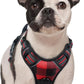 rabbitgoo Dog Harness No Pull with 2 Leash Clips, Adjustable Soft Padded, Reflective Oxford No Choke Pet Vest with Easy Control Handle for Small Dogs, Red Plaid, S