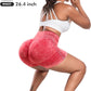 CHRLEISURE Women's 4 Packs Workout Gym Shorts, High Waisted Butt Lifting Scrunch Butt Seamless Booty Shorts