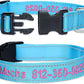 Personalized Dog Collar, Custom Embroidered Pet Name and Phone Number 4 Adjustable Sizes X-Small Small Medium Large Quick Release Buckle and D-Ring
