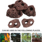 Housoutil Lava Rock Aquarium, 6PCS Aquarium Volcanic Stone Plant Fixer Ornaments, Double-Hole Fish Tank Rocks Ornament for Aquascaping, Fish Tank, Terrarium and Landscape Design