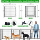 Dog Playpen Outdoor Extra Wide 32 Panels Heavy Duty Dog Fence 32" Height Anti-Rust with Doors Portable for RV Camping Yard, Total 84FT, 561 Sq.ft, Snowy Black